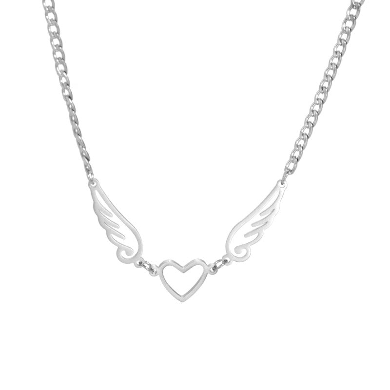 Angel Wing Love Heart Necklaces for Women