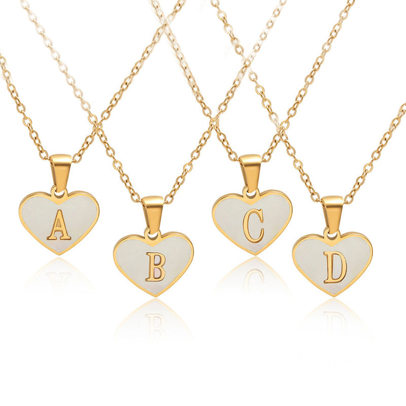26 Letter Initial Heart Necklace Gifts for Girlfriend