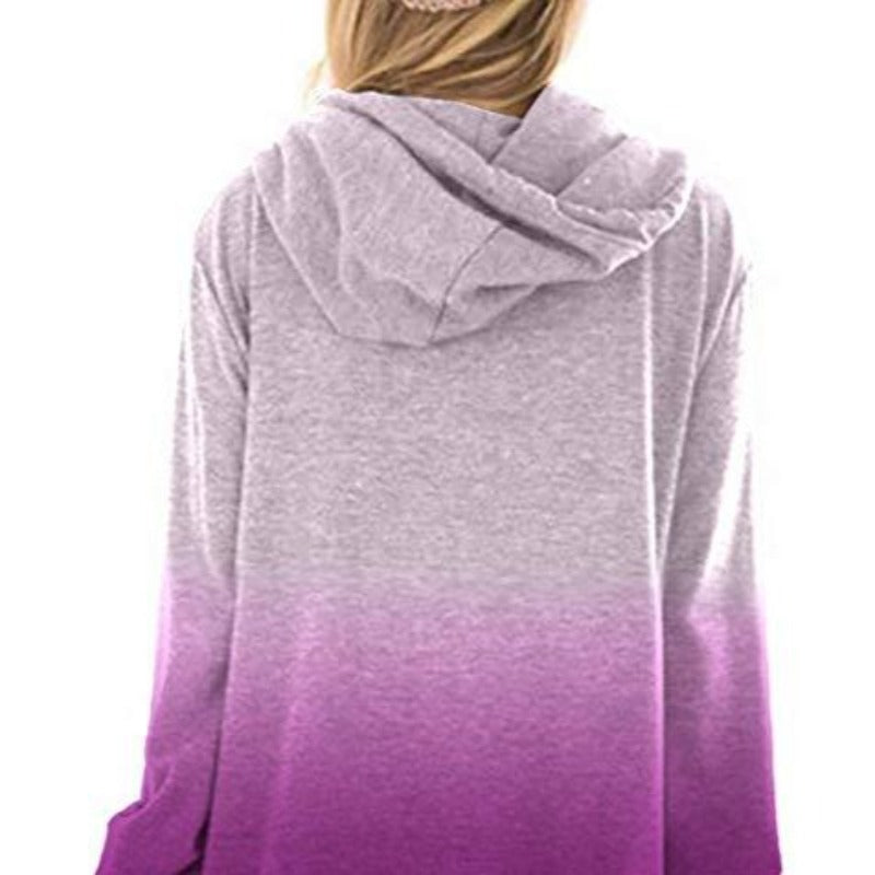 Two Colored hoodies Tie Dye Print Hoodie Long for Women
