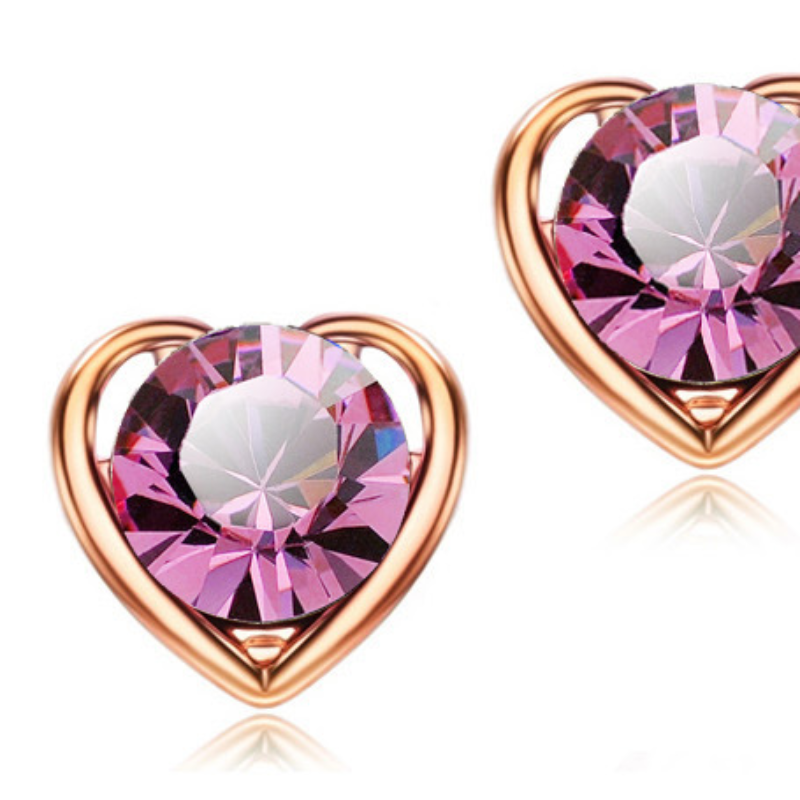 Peach Heart Jewelry Set for Women