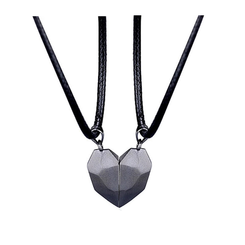 Magnetic Half Broken Heart Necklace for Men