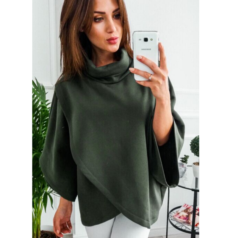 Women's Solid Color Chunky Button Pullover Sweater