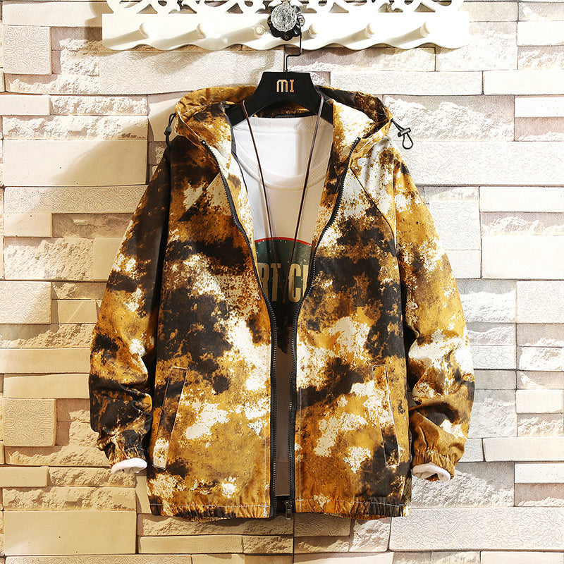 Spring And Autumn Outdoor Camouflage Graffiti Jacket for Men's