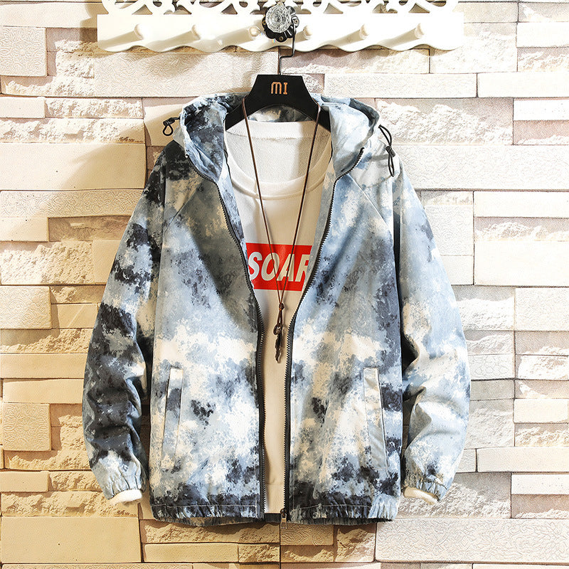 Spring And Autumn Outdoor Camouflage Graffiti Jacket for Men's