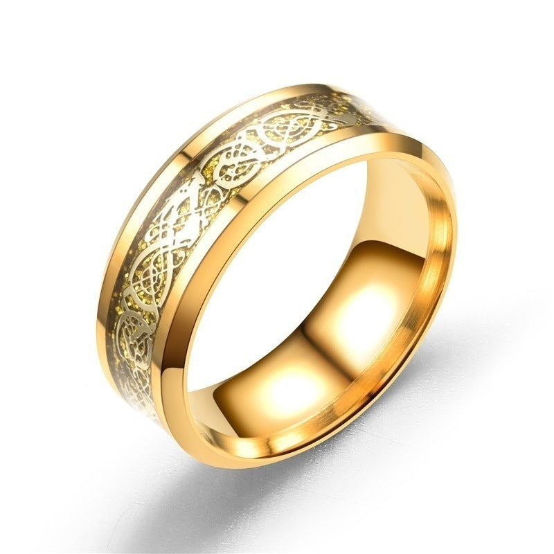2pcs 18k Gold Plate Crystal Zirconia Wedding Dragon Design Ring