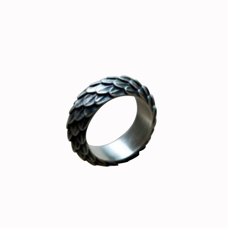 Stainless Steel Dragon Scale Ring for Men Women