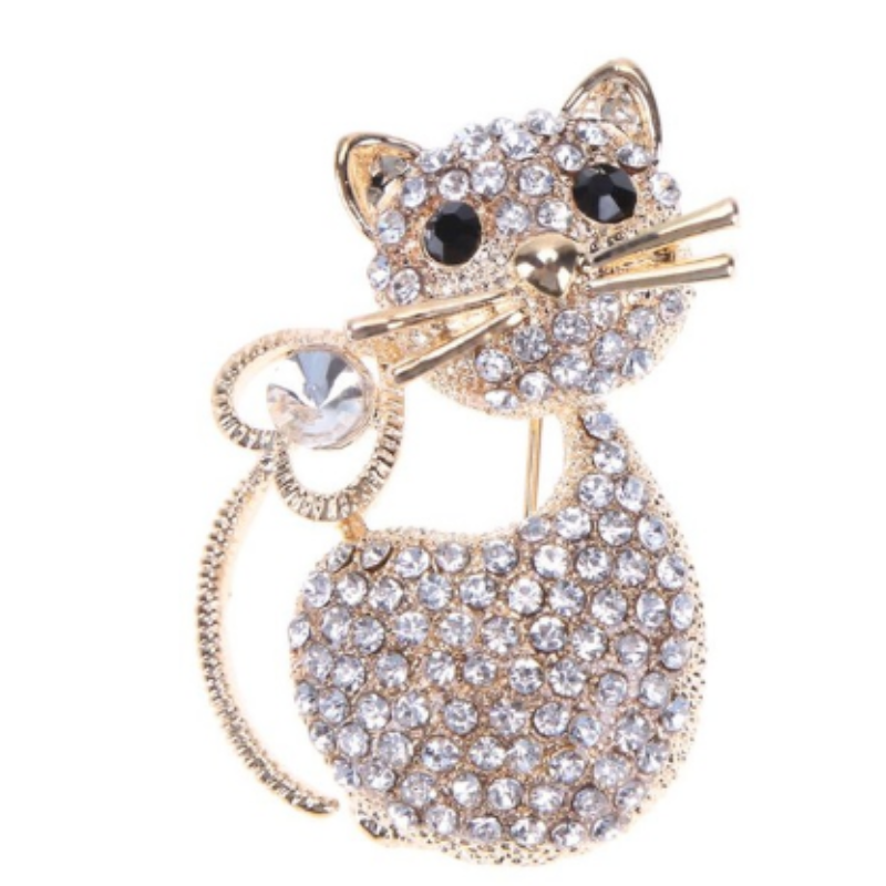 Crystal Broches Cat Brooch Pin for Women