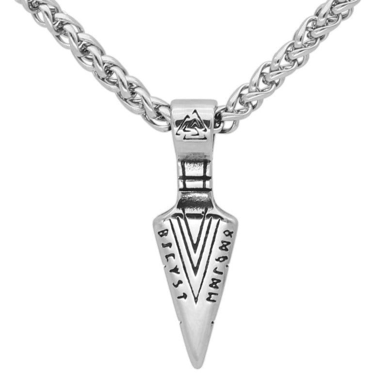 Titanium Steel Pendant Rune Sword Necklace for Men