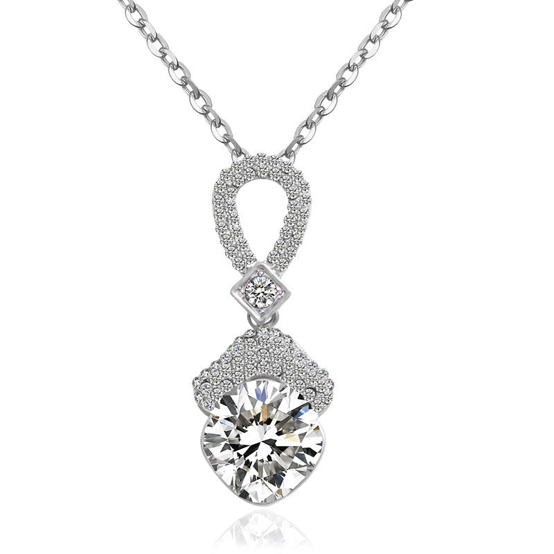 Unicra Bride Crystal Necklace Earrings Set Bridal Wedding Jewelry Sets