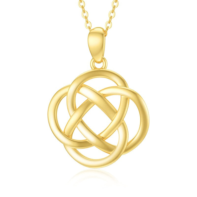 14k Gold Celtic Knot Necklace for Women