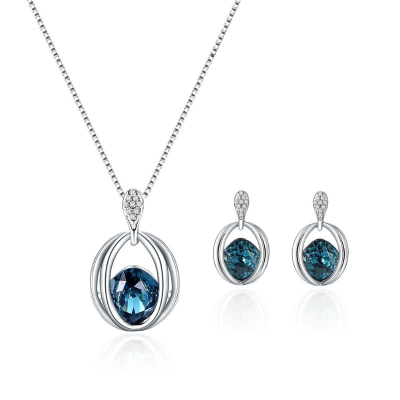 Crystal Jewelry Set Necklace Earring