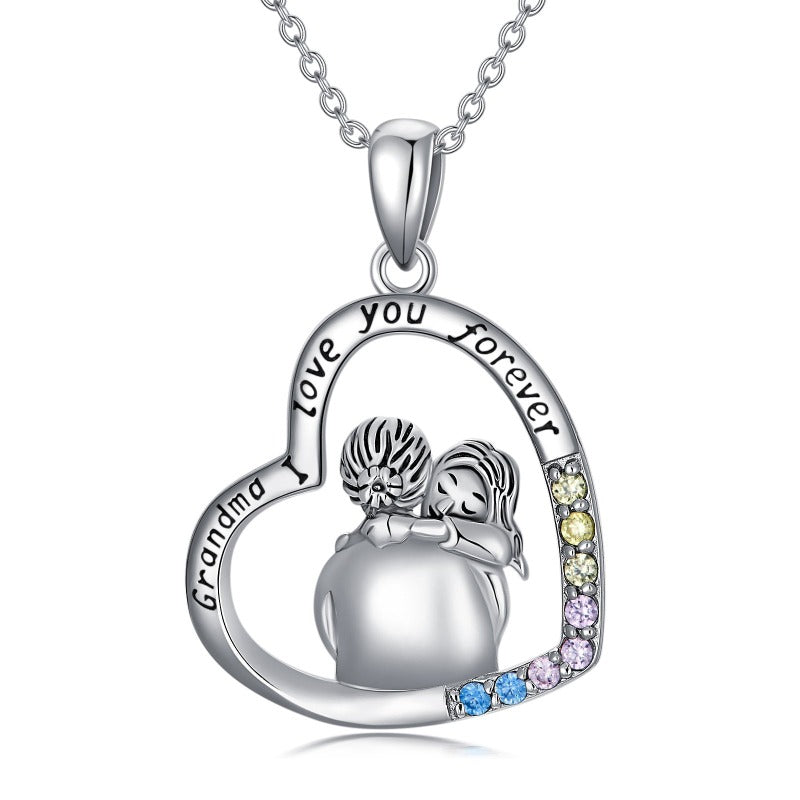 Sterling Silver Grandma I Love You Forever Love Heart Necklaces