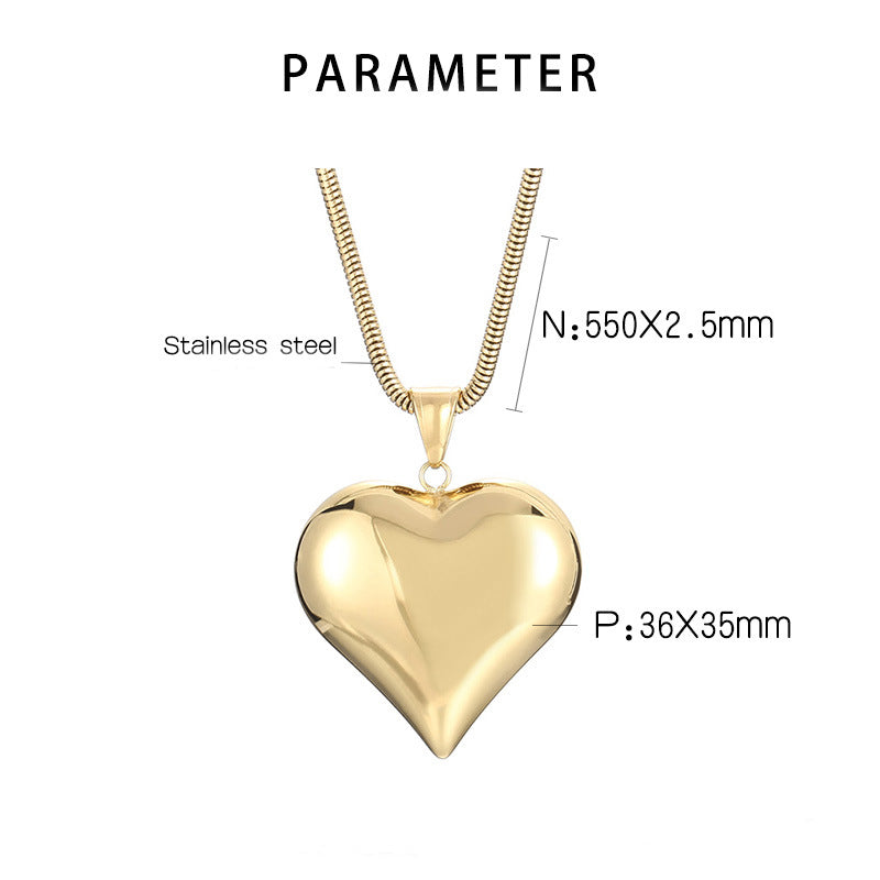 Silver Gold Hollow Heart Shaped Necklace for Women