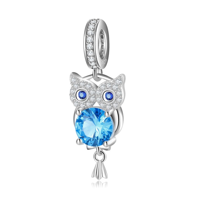 Blue Owl Beads Pendant Halloween Women Bracelet