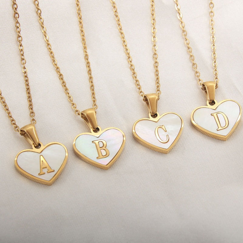 26 Letter Initial Heart Necklace Gifts for Girlfriend