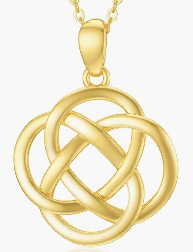 14k Gold Celtic Knot Necklace for Women