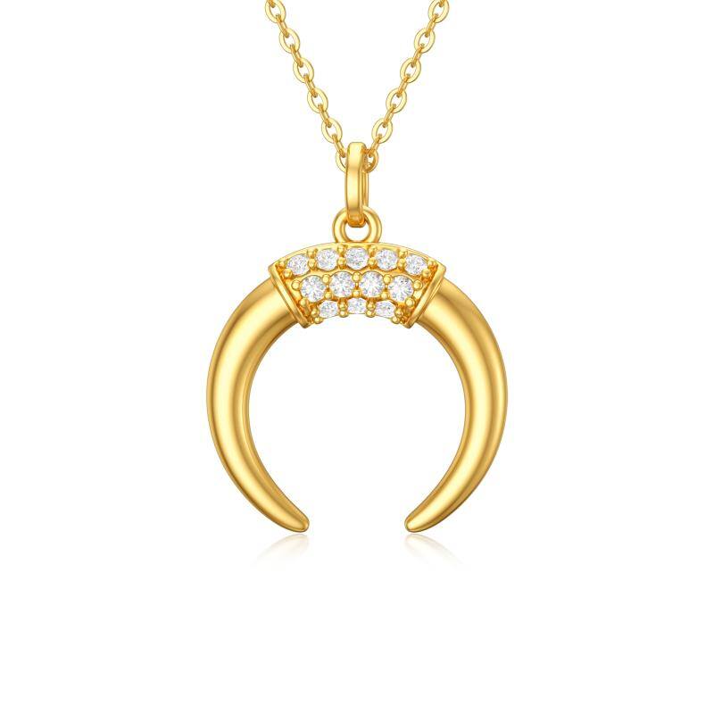 Befettly Moon Pendant Necklace 14k Gold Fill Dainty