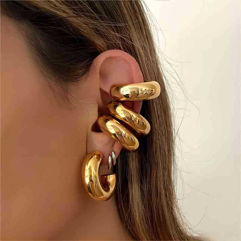 Round Chunky Huggie Earring for Women
