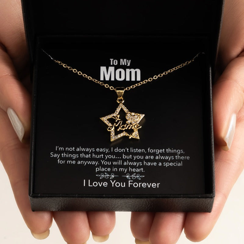 Sterling Silver Mom Grandma Necklace Gift for Mother's Day