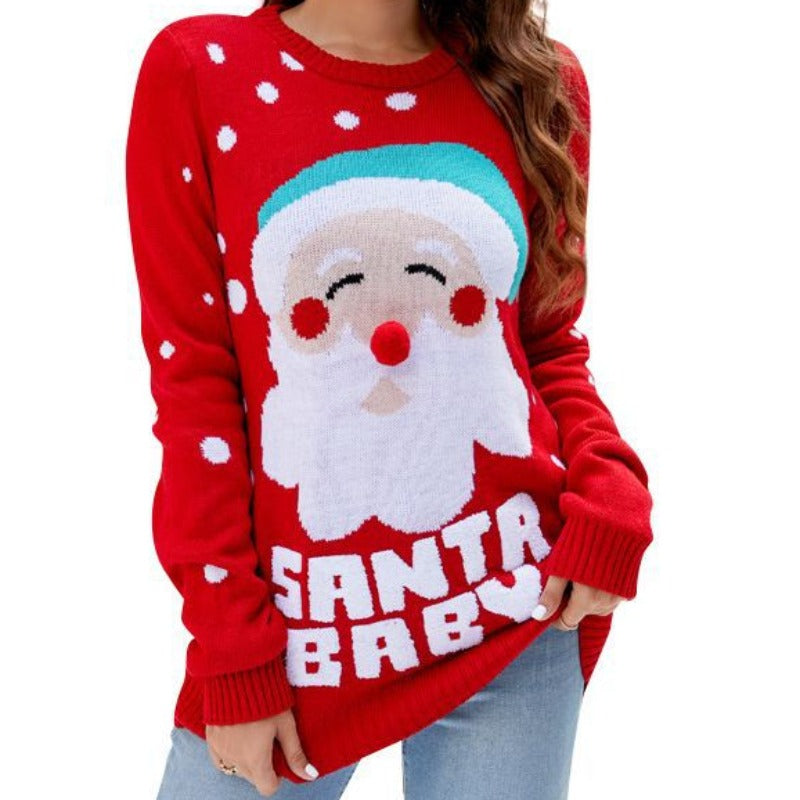 Christmas Santa Pullover Sweater for Women