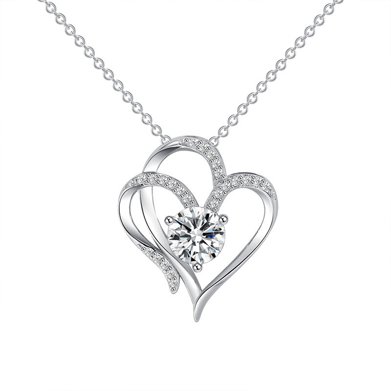 Double Heart Shaped Personalized Necklace for Women