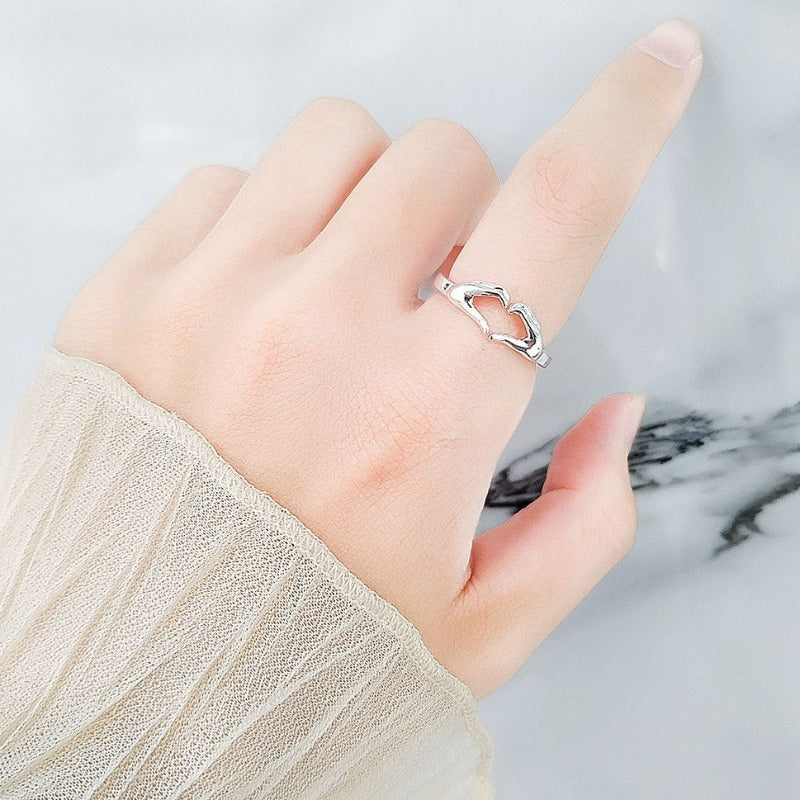Sterling Silver Adjustable Love Ring Always with You Jewelry for Girlfriend