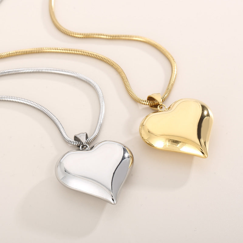 Silver Gold Hollow Heart Shaped Necklace for Women