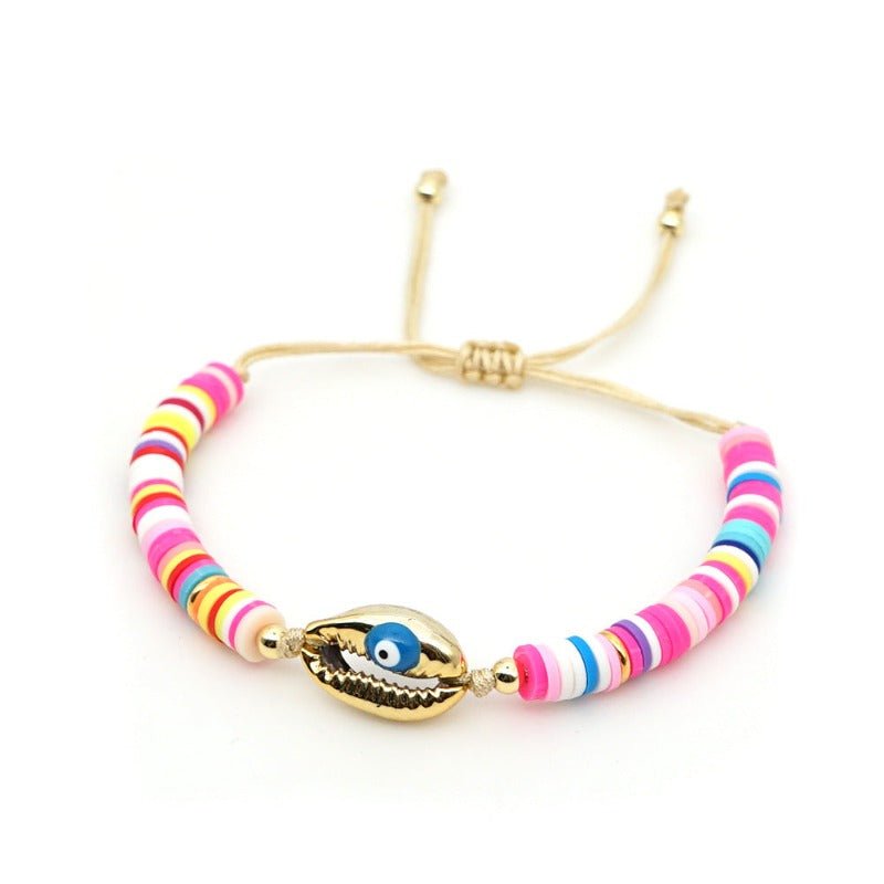 Boho Shell & Evil Eye Friendship Bracelet for Women