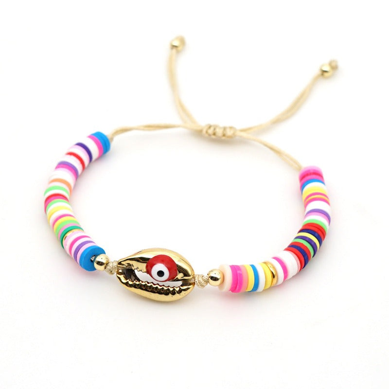 Boho Shell & Evil Eye Friendship Bracelet for Women